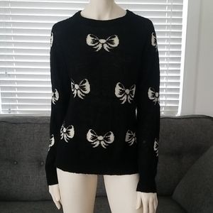 Wildfox White Label Black French Bow Sweater
